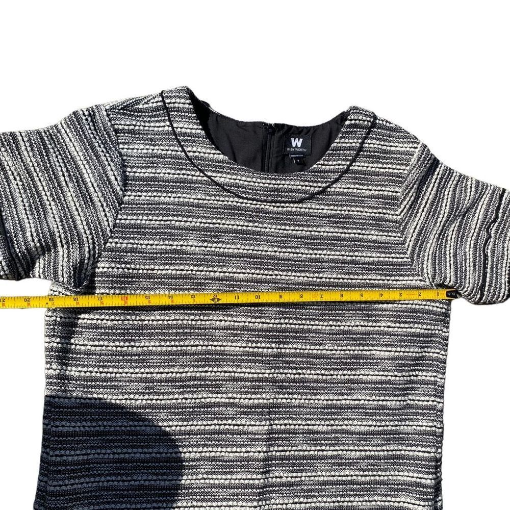 W by Worth Women's XS Striped Tweed Shift Dress Hi-Low Multicolor Business - Picture 6 of 9